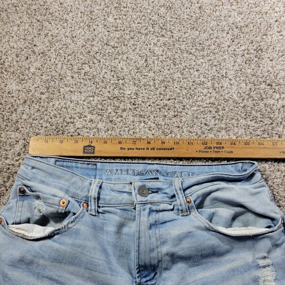American Eagle Jeans Mens 31x32 Athletic Skinny Light Wash Distressed - Picture 5 of 9